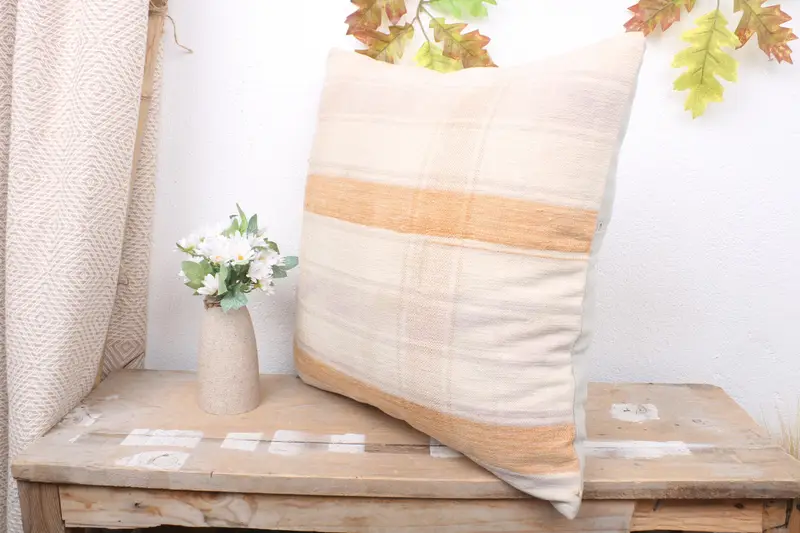 Aesthetic Cushion, 18x18 Beige Cushion Case, Kilim Cushion Sham, Cushion Case, Retro Pillow Cover, Home Decor Pillow, Throw Kilim Pillow - 4