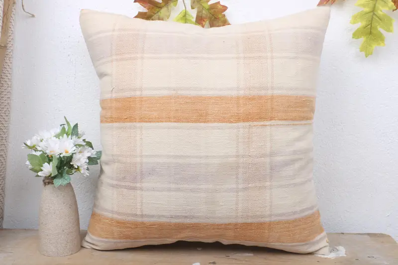 Aesthetic Cushion, 18x18 Beige Cushion Case, Kilim Cushion Sham, Cushion Case, Retro Pillow Cover, Home Decor Pillow, Throw Kilim Pillow - 2
