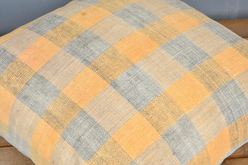Boho Pillow Sham Cover, Vintage Kilim Pillow, Pillow Cover, Comfy Throw Pillow Case, Pillow for Couch, 20x20 Orange Cushion - 3