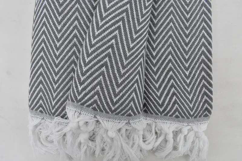 Bachelorette Party Items, Boyfriend Christmas Gift, Wedding Favors, Monogram Blanket, Personalized Blanket, 96x80 Cotton Chevron Towel - 6
