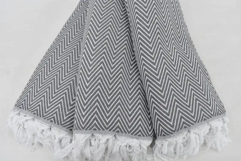 Bachelorette Party Items, Boyfriend Christmas Gift, Wedding Favors, Monogram Blanket, Personalized Blanket, 96x80 Cotton Chevron Towel - 5