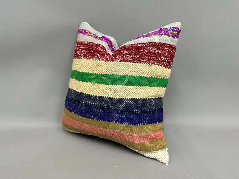 Pillow for Couch, 18x18 Purple Pillow Sham, Kilim Pillow Cover, Retro Cushion Cover, Kilim Cushion Sham, Cushion Case, Custom Pillow Sham - 3