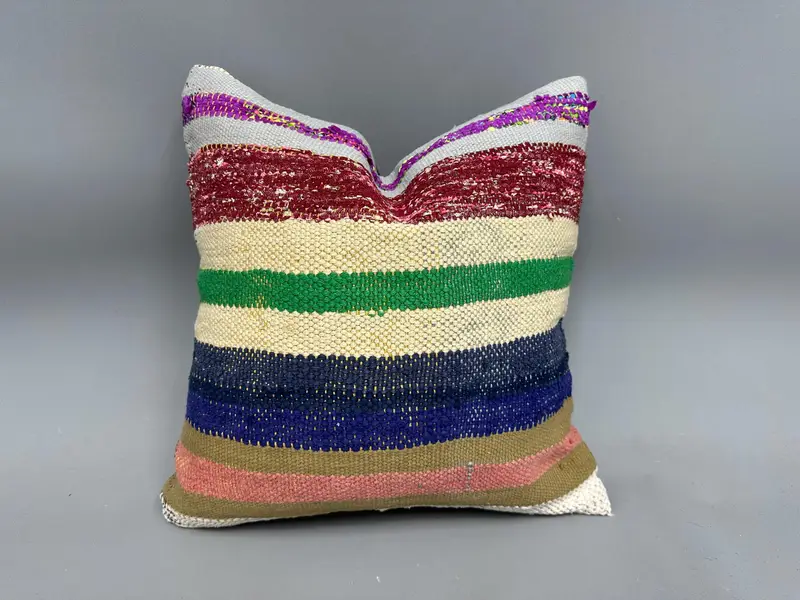 Pillow for Couch, 18x18 Purple Pillow Sham, Kilim Pillow Cover, Retro Cushion Cover, Kilim Cushion Sham, Cushion Case, Custom Pillow Sham - 1