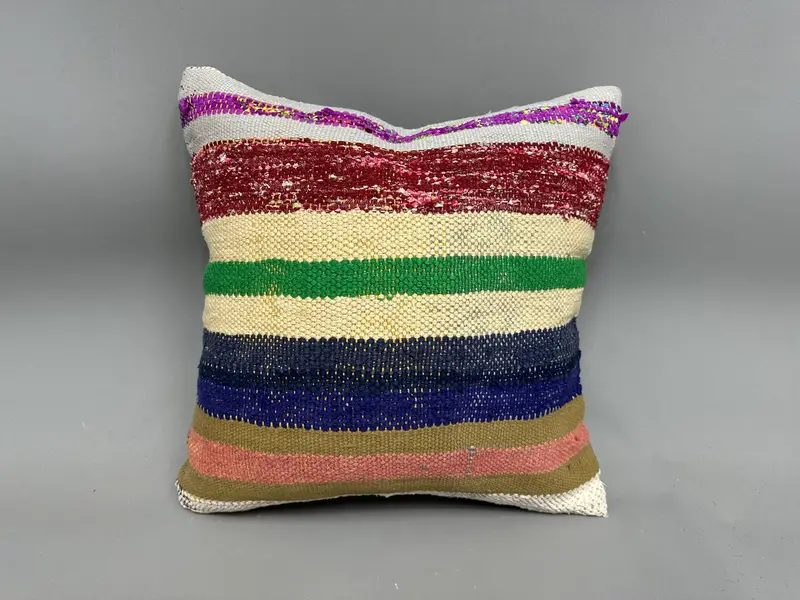 Pillow for Couch, 18x18 Purple Pillow Sham, Kilim Pillow Cover, Retro Cushion Cover, Kilim Cushion Sham, Cushion Case, Custom Pillow Sham - 4