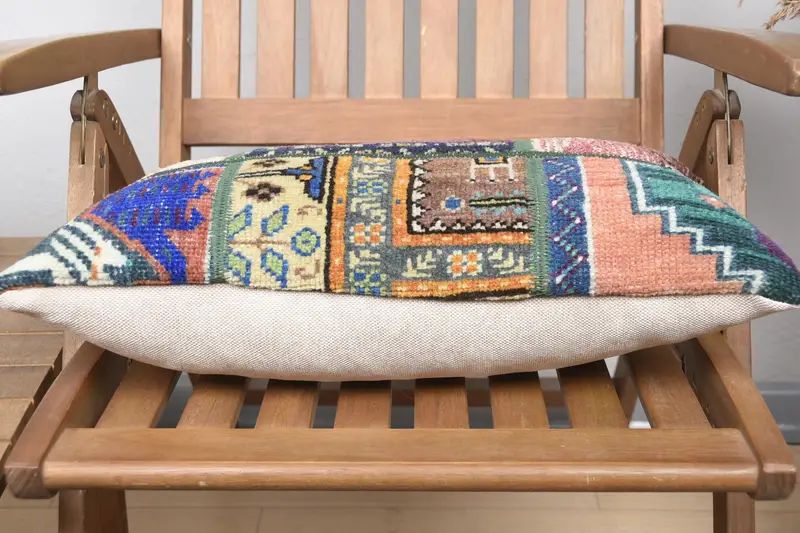Nomadic Pillow Case, Chair Cushion Case, Boho Pillow Sham Cover, Kilim Cushion Sham, 12x20 Purple Cushion Cover, Pillow Sham, Boho Pillow - 5