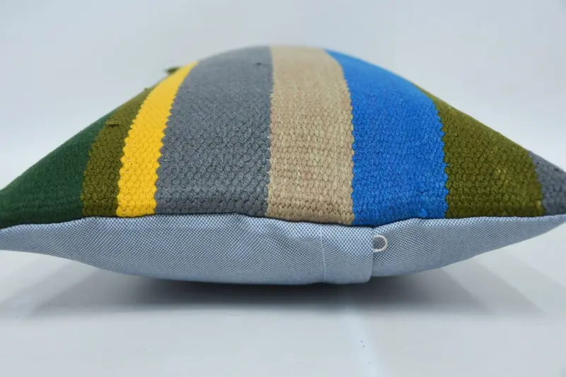 Boho Pillow, Ethnic Pillow Case, Neutral Pillow Case, Traditional Cushion, Kilim Pillow Cover, Gift Pillow, Cushion Cover, 12x20 Green Cushion - 5