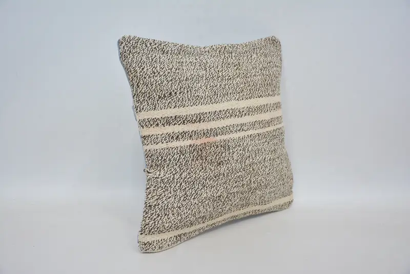Boho Pillow, Home Decor Pillow, Handmade Kilim Cushion, Cushion Cover, 12x12 Brown Cushion, Accent Throw Pillow Sham - 3