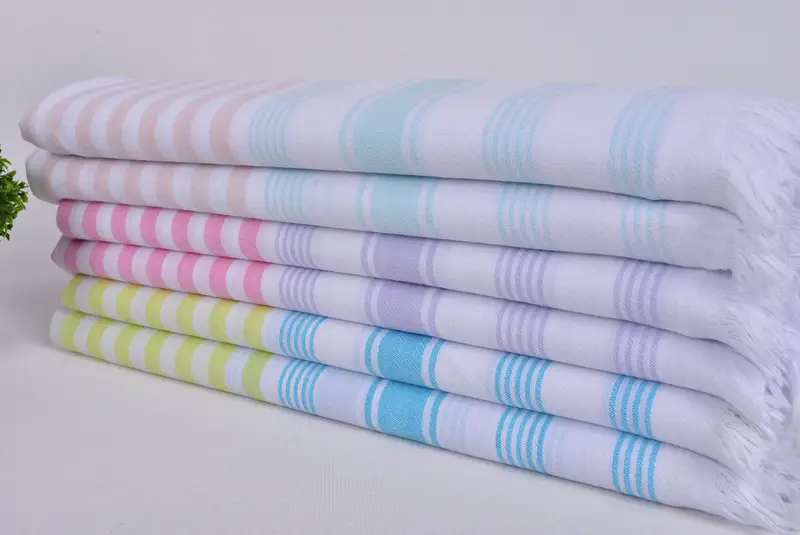 Sand-free towel, Bridal Shower Favor, Cotton towel, 36x7 Cotton Striped Towel, Turkish towel, Thin and lightweight Turkish peshtemal, Gym Towel - 3