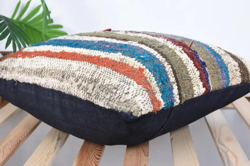 Seat Pillow Case, Pillow, Boho Pillow Sham Cover, Throw Kilim Pillow, Turkish Kilim Pillow, Turkish Rugs Pillow Sham, 20x20 White Cushion - 6