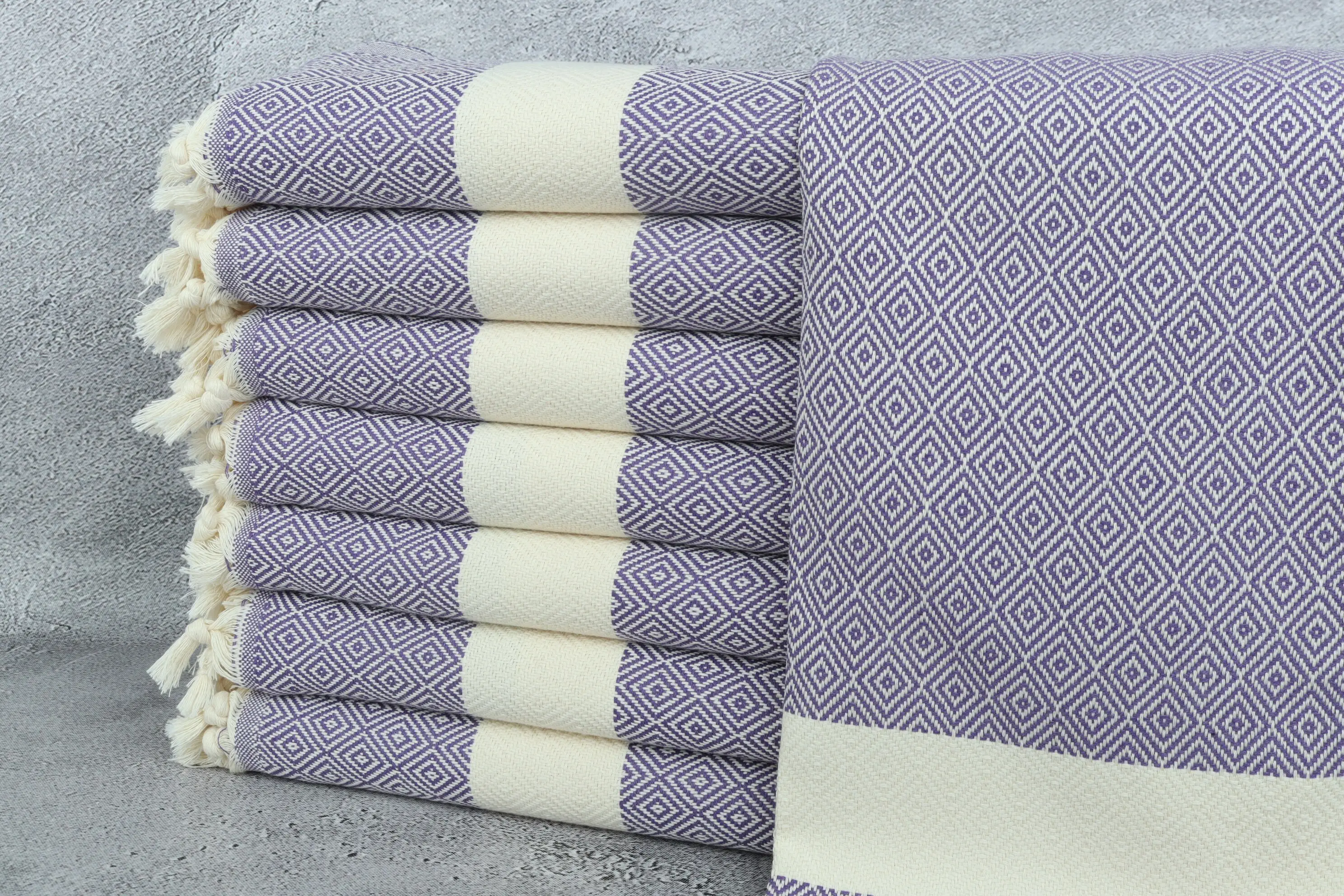 Personalized Hand Towel Purple Cotton, 20x36 Inches, Multi-purpose - 1