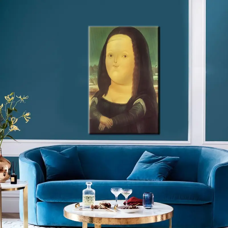 Moderne abstrakte Leinwand: Fernando Botero inspirierter Kunstdruck