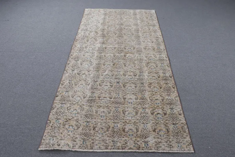 Brown & Blue Check Rug, 3.6x7.6 ft Elegant Decor