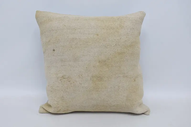 White Throw Antique Pillow Case, 46x46 cm Minimalist Euro Sham - 1
