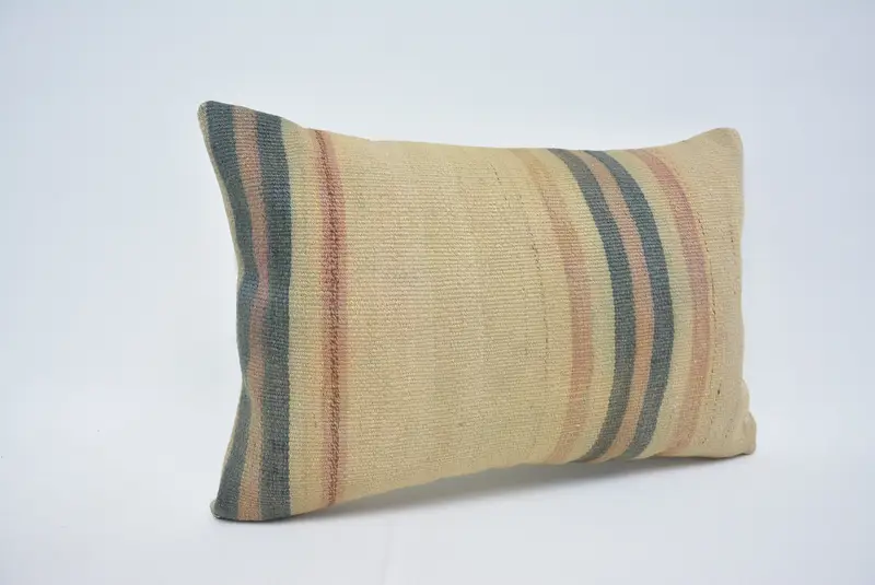 Boho Pillow Sham Cover, Kilim Pillow Cover, 16x24 Beige Cushion Cover, Cushion Case, Luxury Pillow Cover, Home Decor Pillow - 3
