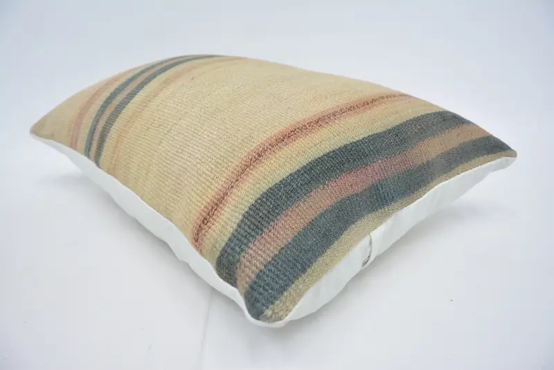 Boho Pillow Sham Cover, Kilim Pillow Cover, 16x24 Beige Cushion Cover, Cushion Case, Luxury Pillow Cover, Home Decor Pillow - 6