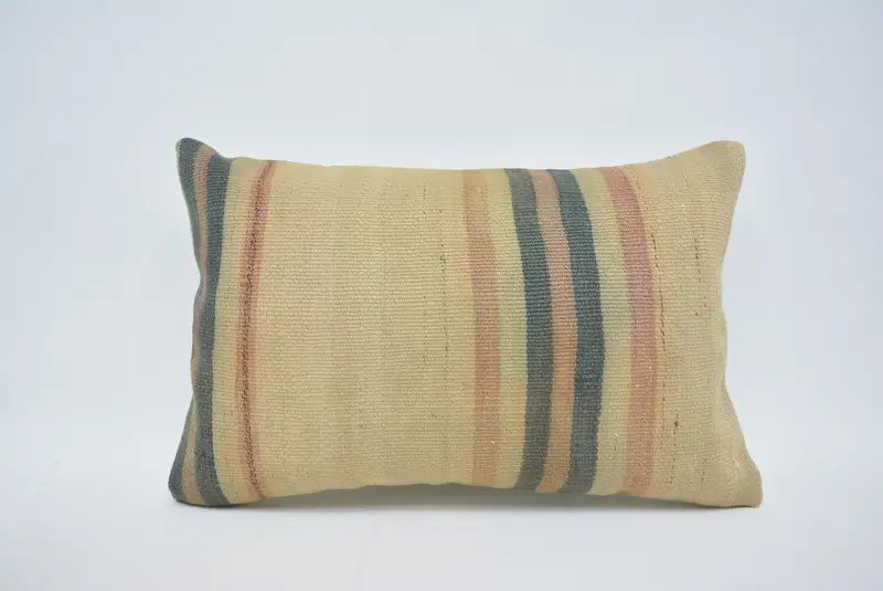 Boho Pillow Sham Cover, Kilim Pillow Cover, 16x24 Beige Cushion Cover, Cushion Case, Luxury Pillow Cover, Home Decor Pillow - 1