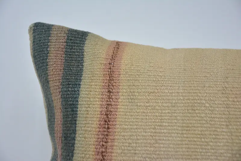 Boho Pillow Sham Cover, Kilim Pillow Cover, 16x24 Beige Cushion Cover, Cushion Case, Luxury Pillow Cover, Home Decor Pillow - 2
