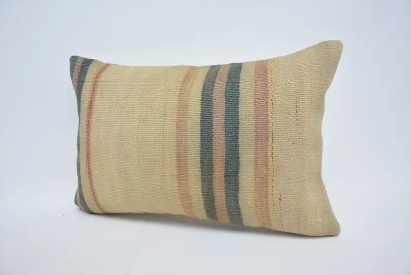 Boho Pillow Sham Cover, Kilim Pillow Cover, 16x24 Beige Cushion Cover, Cushion Case, Luxury Pillow Cover, Home Decor Pillow - 4