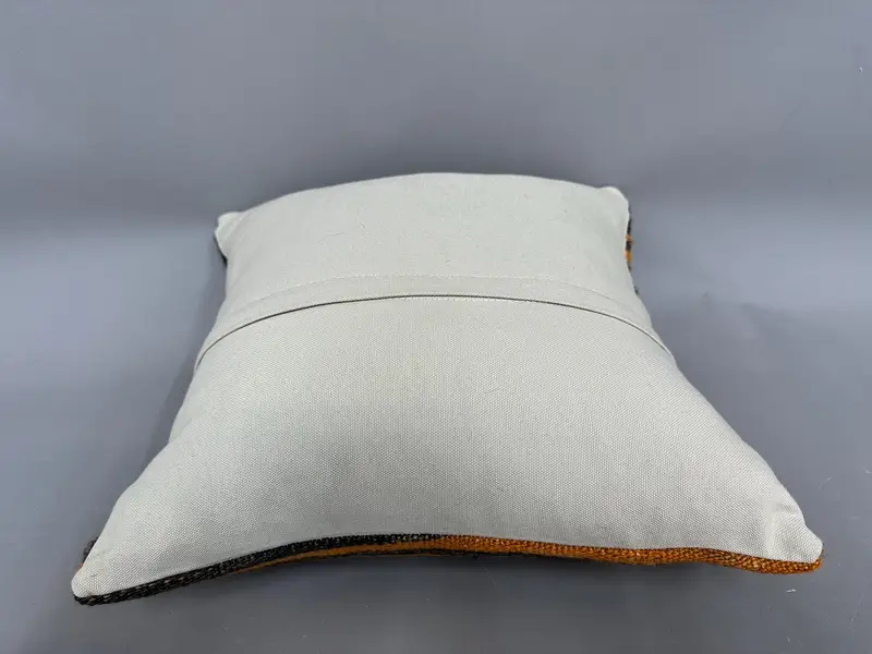 Handmade Kilim Cushion, Pillow for Sofa, Pillow Cover, Vintage Kilim Pillow, 18x18 Brown Cushion, Ottoman Pillow, Sofa Bolster Pillow Cover - 7