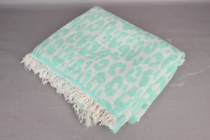 Turkish Throw Blanket, Monogram Blanket, Beach Theme Wedding Gift, Bedspread, 96x80 Cotton Patterned Towel, Gift For The Home, Custom Blanket - 4