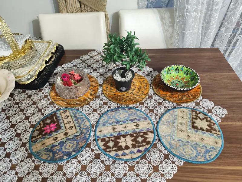 ボヘミアン 8.5 インチ プレースマット、ミリタリー スチームパンク テーブル マット