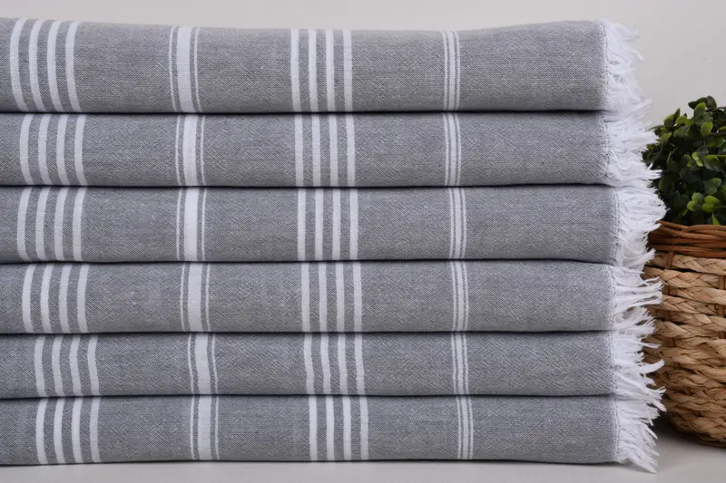 Toalla de boda personalizada, regalo para el hogar, regalo de inauguración de la casa, toalla a rayas de algodón 68x36, toalla orgánica, toalla de baño, toalla de verano, toalla personalizada - 2