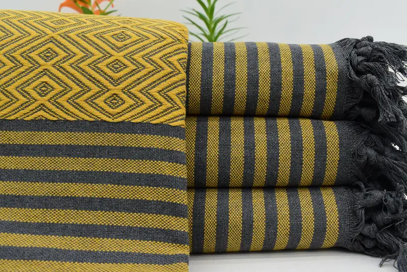 Bedspread, Family Gift Basket, Bridal Shower Gift, 104x80 Cotton Diamond Towel, Turkish Cotton Blanket, Decorative Blanket, Home Decor Blankets - 1