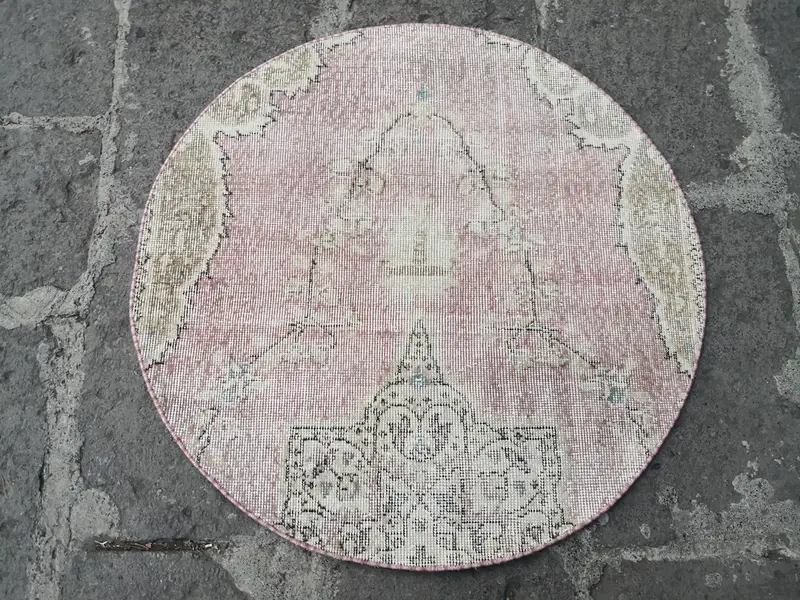 Alfombra Floral Gris, 3,33x3,33ft Detalles en Oro Rosa