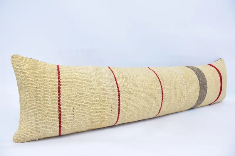 12x48 Beige Cushion Cover, Pastel Pillow, Boho Pillow Sham Cover, Throw Kilim Pillow, Pillow Sham, Traditional Cushion Case, Antique Pillows - 3