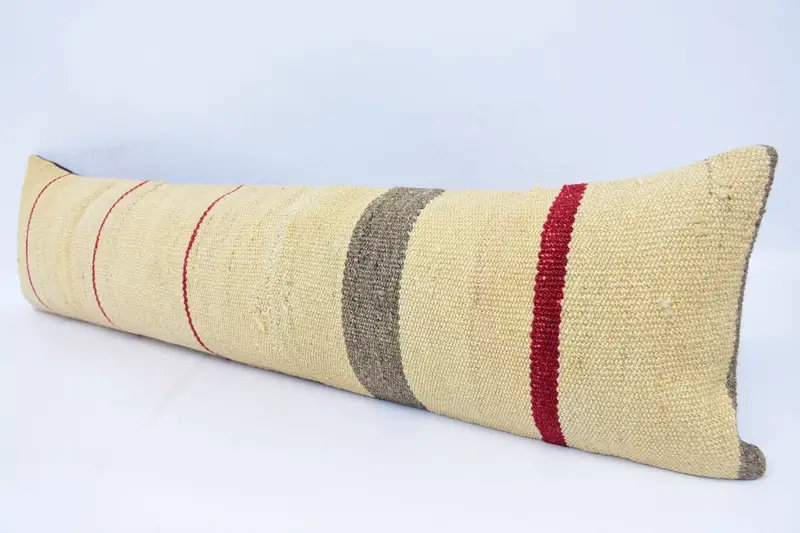 12x48 Beige Cushion Cover, Pastel Pillow, Boho Pillow Sham Cover, Throw Kilim Pillow, Pillow Sham, Traditional Cushion Case, Antique Pillows - 4