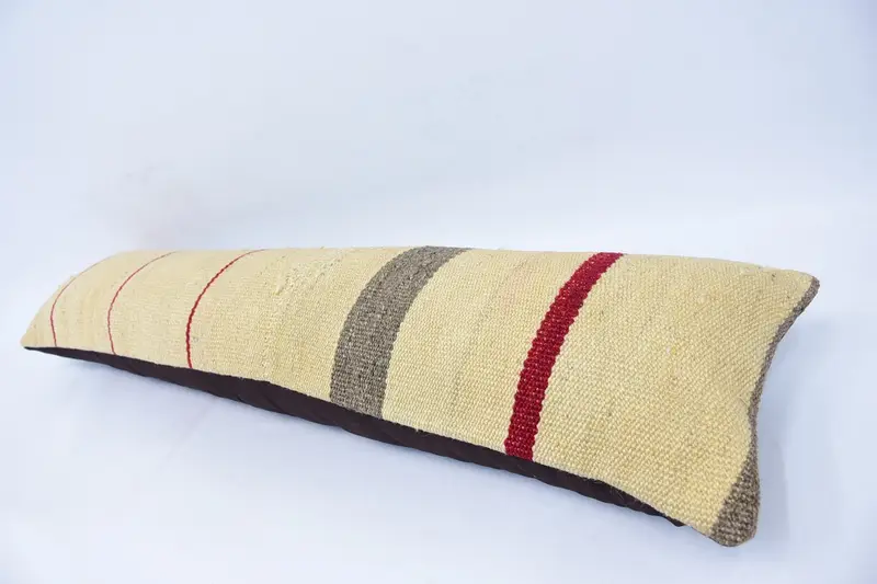 12x48 Beige Cushion Cover, Pastel Pillow, Boho Pillow Sham Cover, Throw Kilim Pillow, Pillow Sham, Traditional Cushion Case, Antique Pillows - 5