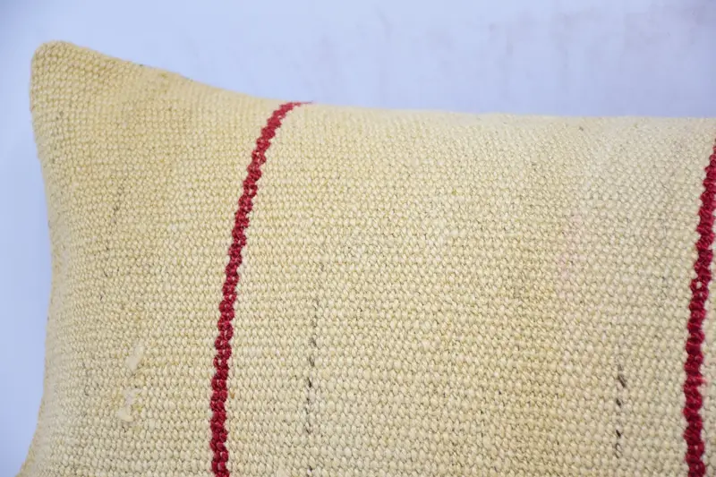 12x48 Beige Cushion Cover, Pastel Pillow, Boho Pillow Sham Cover, Throw Kilim Pillow, Pillow Sham, Traditional Cushion Case, Antique Pillows - 2