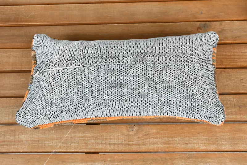 Boho Pillow, Pillow Cover, Boho Pillow Sham Cover, Kilim Pillow, Office Chair Pillow Sham, 8x16 Orange Pillow Cover, Vintage Throw Pillow Case - 5