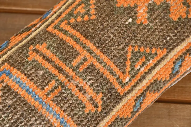 Boho Pillow, Pillow Cover, Boho Pillow Sham Cover, Kilim Pillow, Office Chair Pillow Sham, 8x16 Orange Pillow Cover, Vintage Throw Pillow Case - 3