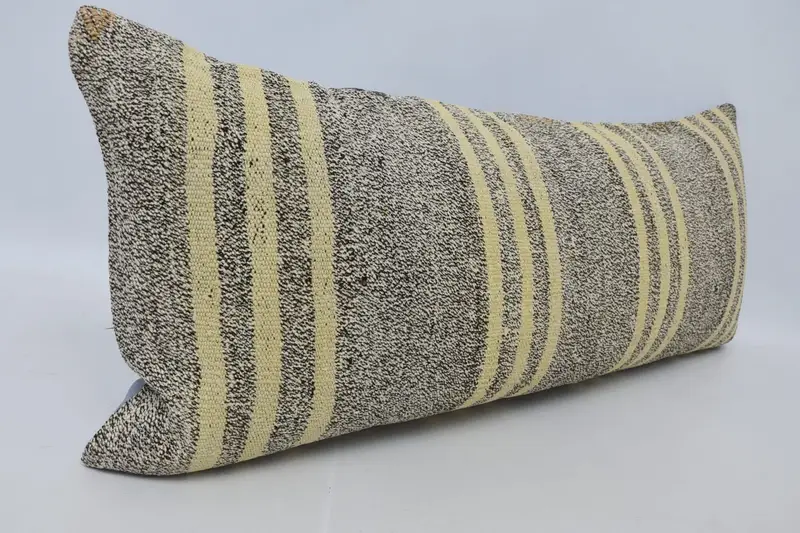 Turkish Bench Cushion Case, 16x36 Brown Pillow Cover, Home Decor Pillow, Pillow for Couch, Pillow Cover, Boho Throw Pillow Sham, Throw Kilim Pillow - 3
