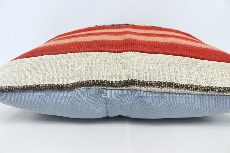 28x28 Brown Pillow Case, Square Throw Cushion, Pillow for Sofa, Meditation Cushion, Cushion Cover, Handmade Kilim Cushion, Pillow for Couch - 5