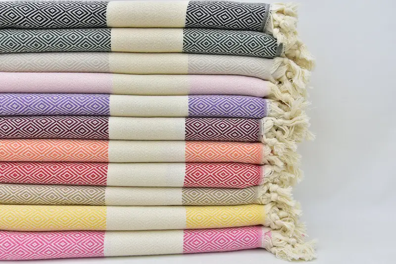 70x40 Cotton Diamond Towel, Wedding Favors, Large Beach Towel Personalized, Turkish bath towel, Monogram Beach Towel, Personalized Gift For Her - 2