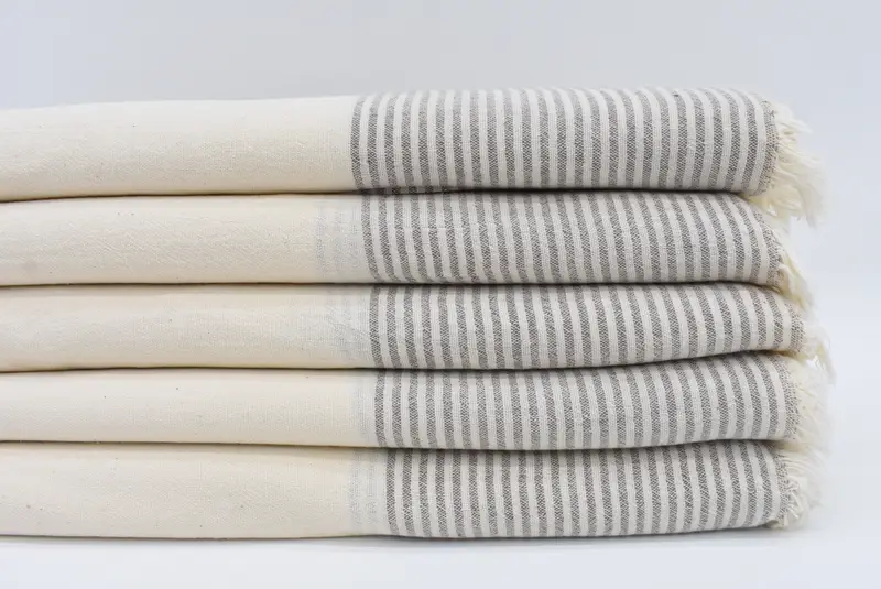 Embroidery Towel Personalized Wedding Gift, Brown Striped, 67x36 Inches