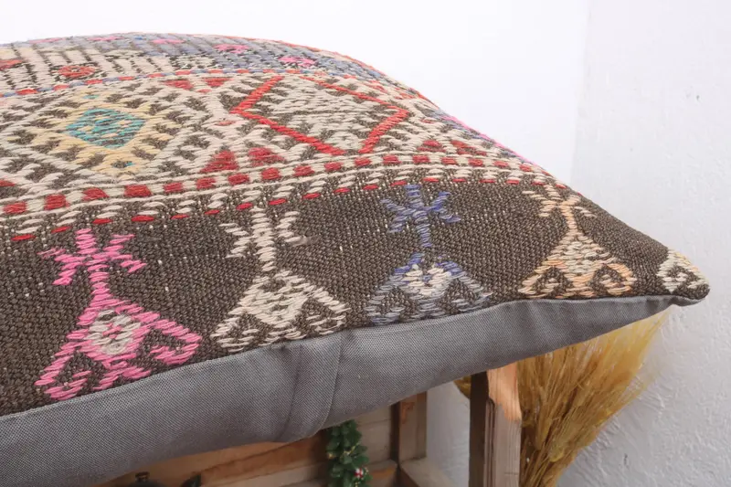 28x28 Blue Pillow, Accent Throw Cushion, Kilim Pillow Cover, Boho Pillow Sham Cover, Pillow for Sofa, Pillow Case - 6
