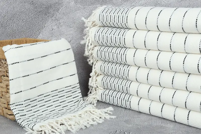 Maid Of Honor Gift, Customized Turkish Towel, Summer Towel, Wedding Gift, Best Beach Towel, Bridesmaid Gift Towel, 70x38 Cotton Striped Design Towel - 3