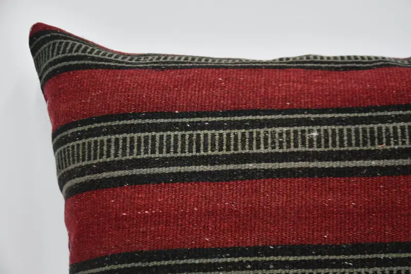Yastık Kılıfı, Kilim Yastık Sham, El Yapımı Atma Yastığı, Atma Kilim Yastığı, Örme Yastık, 24x24 Kırmızı Yastık Kılıfı, Boho Yastık Sahibi Kapak - 2