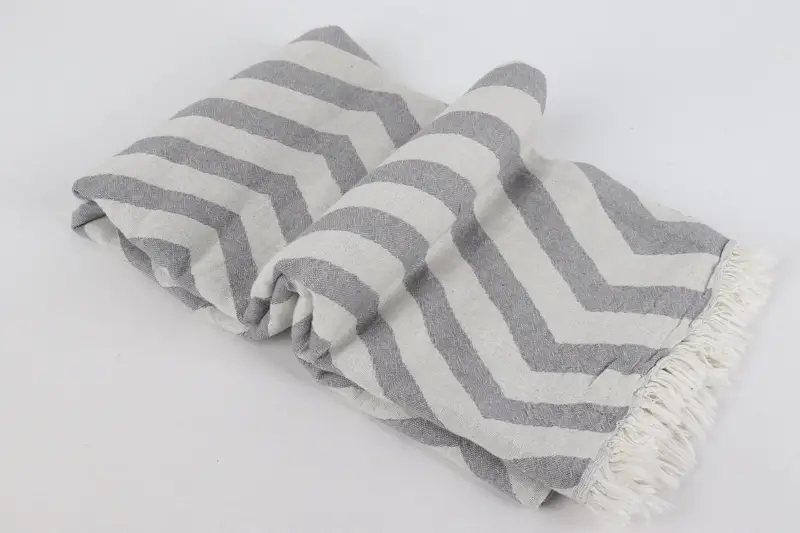 Luxury towel, Fringed Turkish peshtemal beach towel USA, 70x40 Cotton Zigzag Design Towel, Personalised Gift, Housewarming Gift, Peshtemal Towel - 7