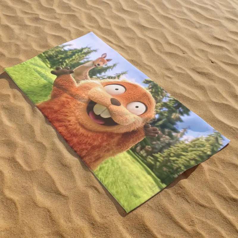 Organic Cotton Beach Towel, Wedding Gift, Soft and Absorbent, Natural Color - 1