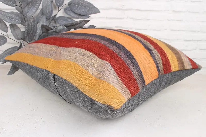 Gift Pillow, Wholesale Cushion, Pillow Case, Boho Pillow Sham Cover, Vintage Kilim Pillow Pillow Case, 24x24 Red Pillow, Pillow for Couch - 6