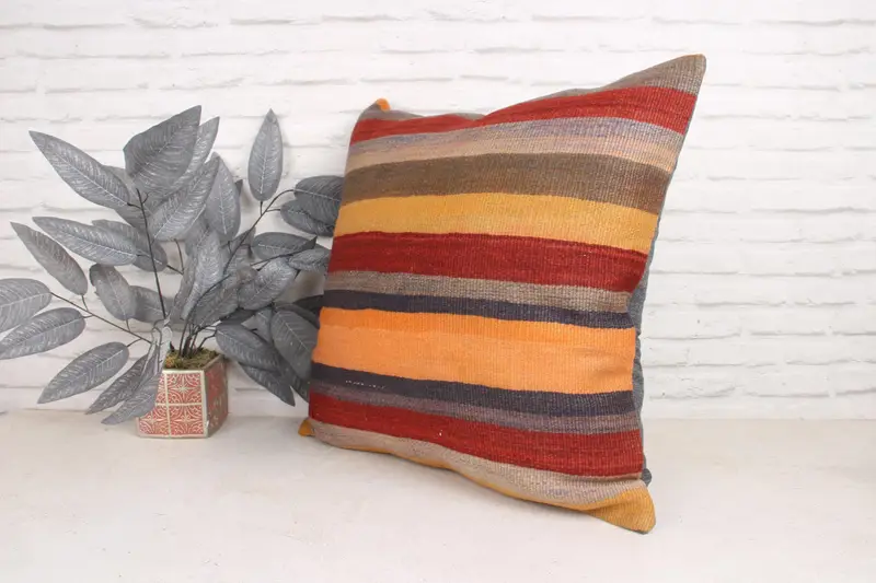 Gift Pillow, Wholesale Cushion, Pillow Case, Boho Pillow Sham Cover, Vintage Kilim Pillow Pillow Case, 24x24 Red Pillow, Pillow for Couch - 4