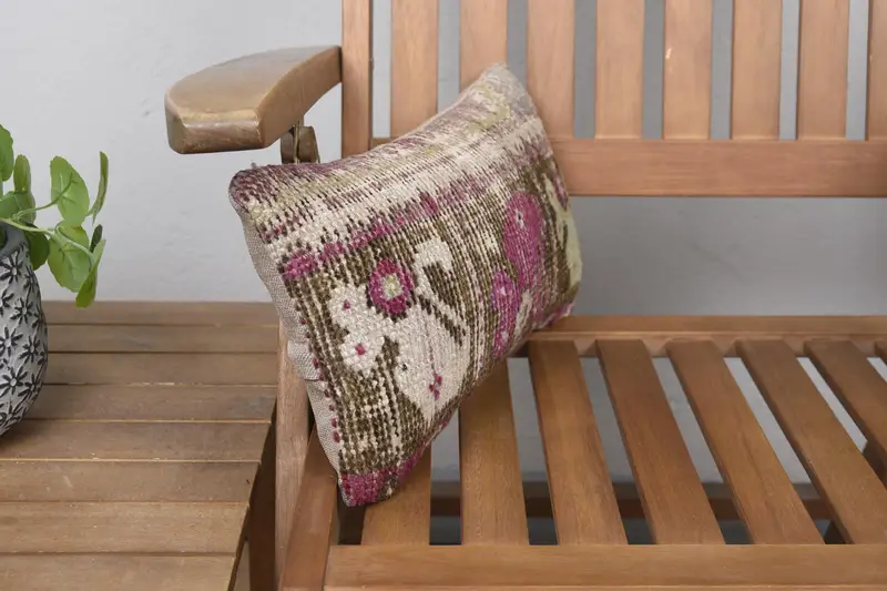 Pillow, Kilim Pillow Cover, Pillow for Sofa, Vintage Pillow, Handmade Cushion Case, 8x16 Purple Cushion, Handwoven Pillow Cover Pillow Cover - 2