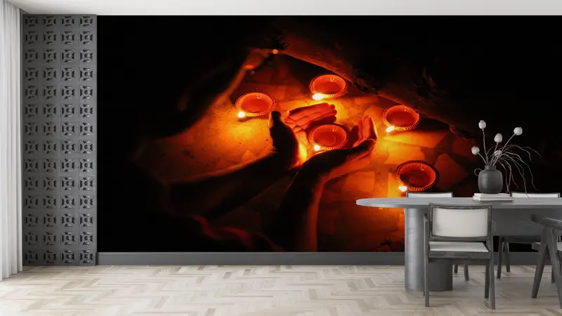 Wallpaper Patent, 3D Paper, Burning Candles Wall Paper, Motivational Wall Art, Peel and Stick, Paper Anniversary, Black Wall Paper, - 7
