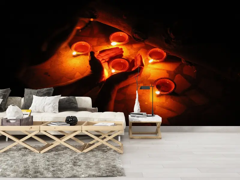Wallpaper Patent, 3D Paper, Burning Candles Wall Paper, Motivational Wall Art, Peel and Stick, Paper Anniversary, Black Wall Paper, - 5