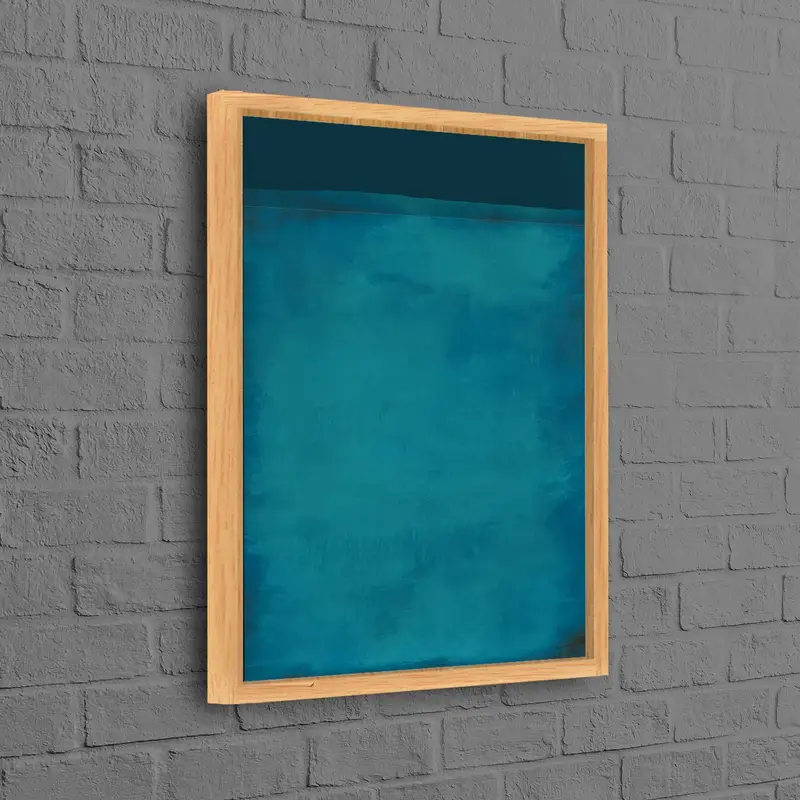 Lienzo abstracto turquesa moderno: arte minimalista, elegante e impreso