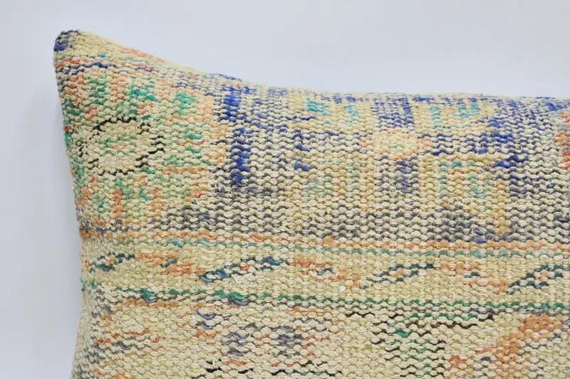 16x48 Beige Pillow, Gift Pillow, Cushion Case, Pillow for Sofa, Knitted Pillow, Indoor Pillow Cover, Throw Kilim Pillow, Yoga Pillow - 2